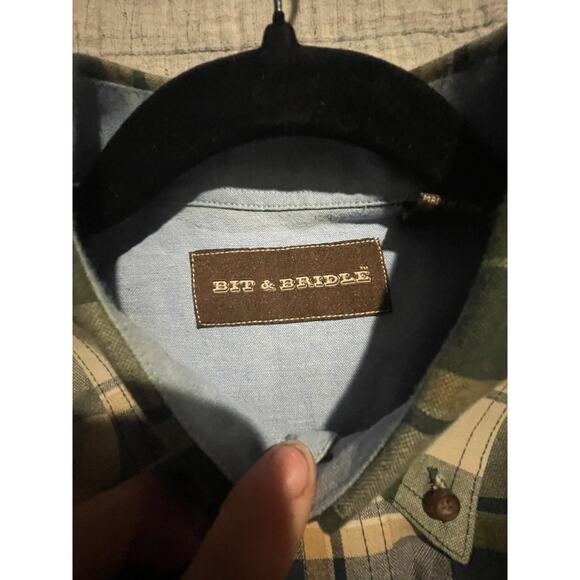 Bit & Bridle Men’s M Long Sleeve Button Down Shirt - Plaid - Western Style - EUC - Picture 4 of 9
